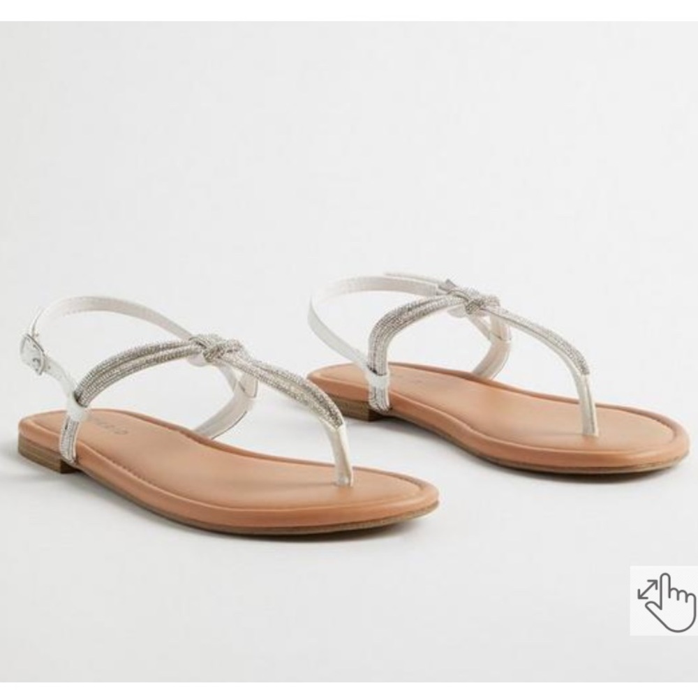Torrid Embellished Knot T-Strap Sandal (WW) Wide NWT